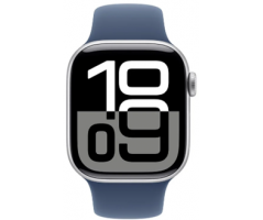 Apple Watch Series 10 GPS 42mm Silver Aluminium Case with Denim Sport Band (MWWC3SA/A)