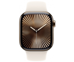 Apple Watch Series 10 GPS + Cellular 42mm Gold Titanium Case with Starlight Sport Band (MX073SA/A)