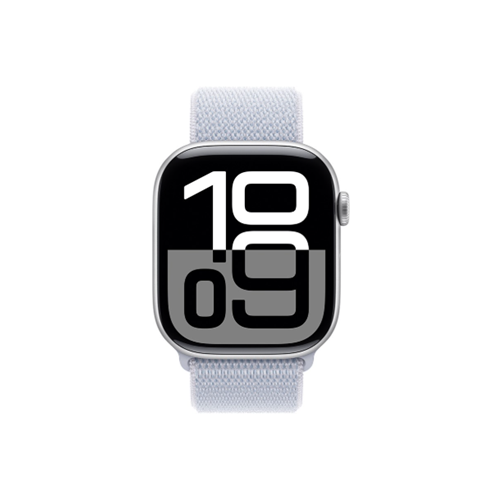 Apple Watch Series 10 GPS 46mm Silver Aluminium Case with Blue Cloud Sport Loop (MWWN3SA/A)