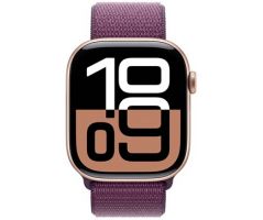 Apple Watch Series 10 GPS 46mm Rose Gold Aluminium Case with Plum Sport Loop (MWWV3SA/A)