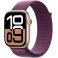 Apple Watch Series 10 GPS 46mm Rose Gold Aluminium Case with Plum Sport Loop (MWWV3SA/A)
