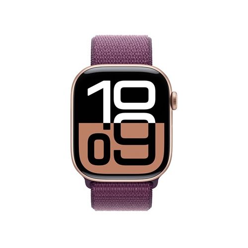 Apple Watch Series 10 GPS + Cellular 46mm Rose Gold Aluminium Case with Plum Sport Loop (MWY83SA/A)
