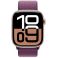 Apple Watch Series 10 GPS + Cellular 46mm Rose Gold Aluminium Case with Plum Sport Loop (MWY83SA/A)