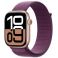 Apple Watch Series 10 GPS + Cellular 46mm Rose Gold Aluminium Case with Plum Sport Loop (MWY83SA/A)