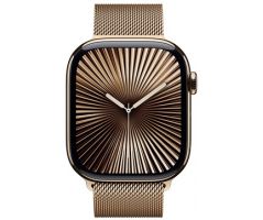 Apple Watch Series 10 GPS + Cellular 46mm Gold Titanium Case with Gold Milanese Loop (MC7T4SA/A)