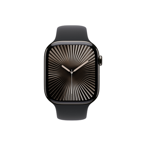 Apple Watch Series 10 GPS + Cellular 46mm Slate Titanium Case with Black Sport Band (MWYD3SA/A)
