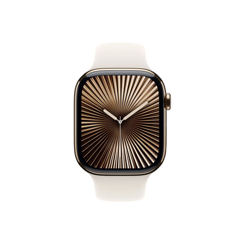 Apple Watch Series 10 GPS + Cellular 46mm Gold Titanium Case with Starlight Sport Band (MWYX3SA/A)