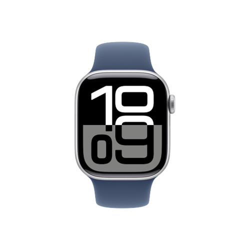 Apple Watch Series 10 GPS + Cellular 46mm Silver Aluminium Case with Denim Sport Band (MWY13SA/A)
