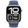 Apple Watch Series 10 GPS + Cellular 46mm Silver Aluminium Case with Denim Sport Band (MWY13SA/A)