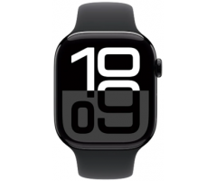 Apple Watch Series 10 GPS + Cellular 46mm Jet Black Aluminium Case with Black Sport Band (MWY43SA/A)