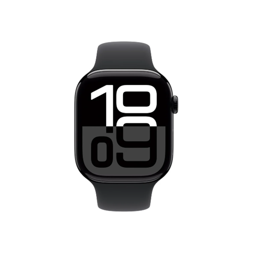 Apple Watch Series 10 GPS + Cellular 46mm Jet Black Aluminium Case with Black Sport Band (MWY43SA/A)