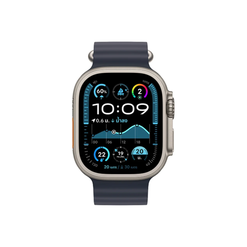 Apple Watch Ultra 2 GPS + Cellular 49mm Natural Titanium Case with Navy Ocean Band (MX4D3TH/A)