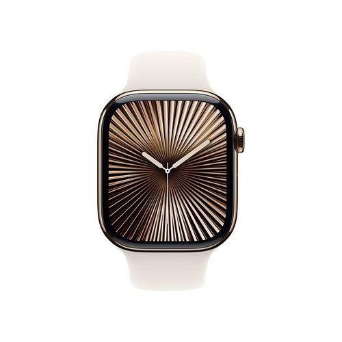 Apple Watch Series 10 GPS + Cellular 46mm Gold Titanium Case with Starlight Sport Band (MWYY3SA/A)