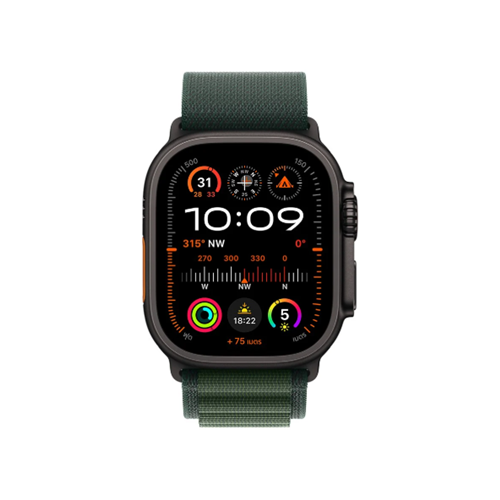 Apple Watch Ultra 2 GPS + Cellular 49mm Black Titanium Case with Dark Green Alpine Small (MX4Q3TH/A)