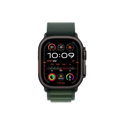 Apple Watch Ultra 2 GPS + Cellular 49mm Black Titanium Case with Dark Green Alpine Large (MX4T3TH/A)